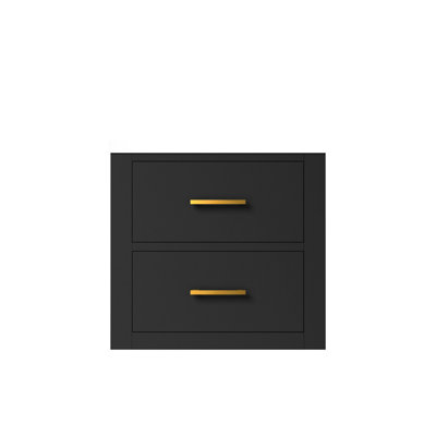 Meuble-lavabo simple noir 20 po X 18 avec espace de rangement sous l'évier, fermeture en douceur, entièrement assemblé pour une petite salle de bain abritée, chambre de 20 po 18 po, endroit calme