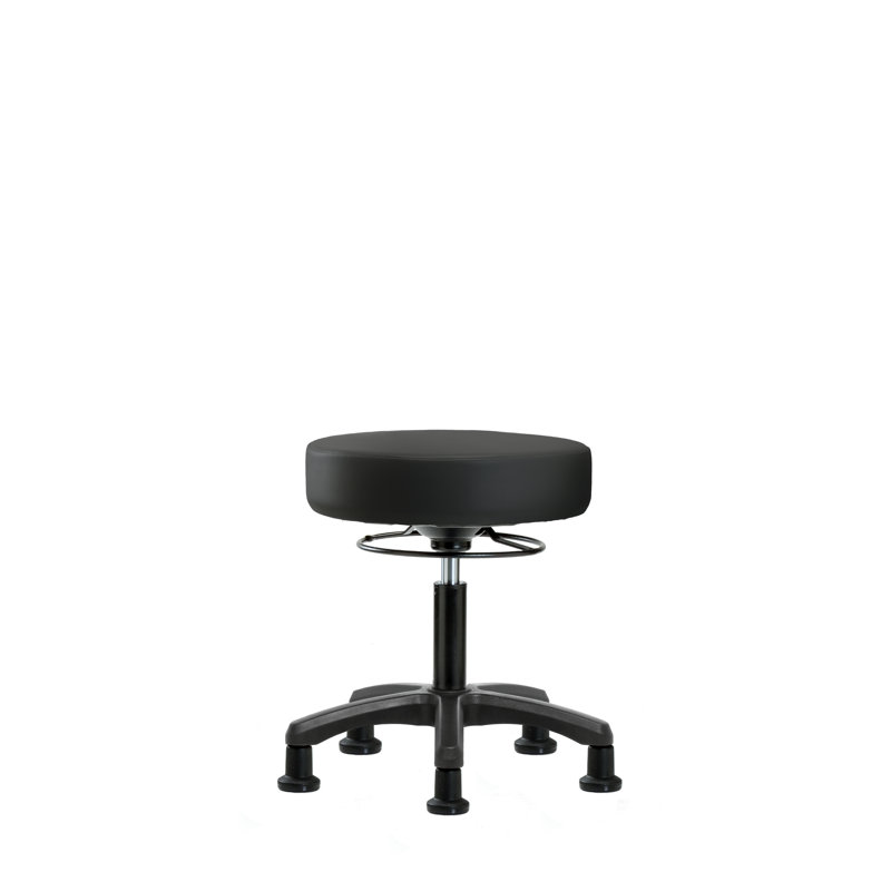Tabouret de laboratoire Wilder, Noir, Patins