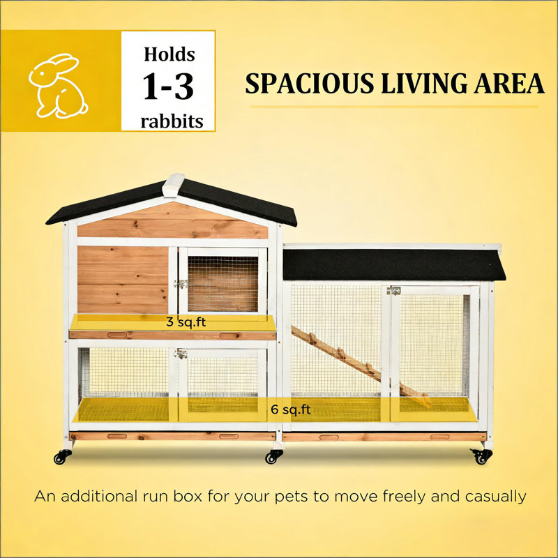 Cage pour animaux, clapier mobile en bois