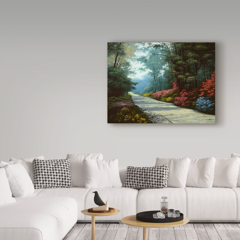 Fikes 'Garden Path' Oil Painting Print on Wrapped Canvas, 14" H x 19" W