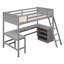 Lit mezzanine avec tablettes et bureau