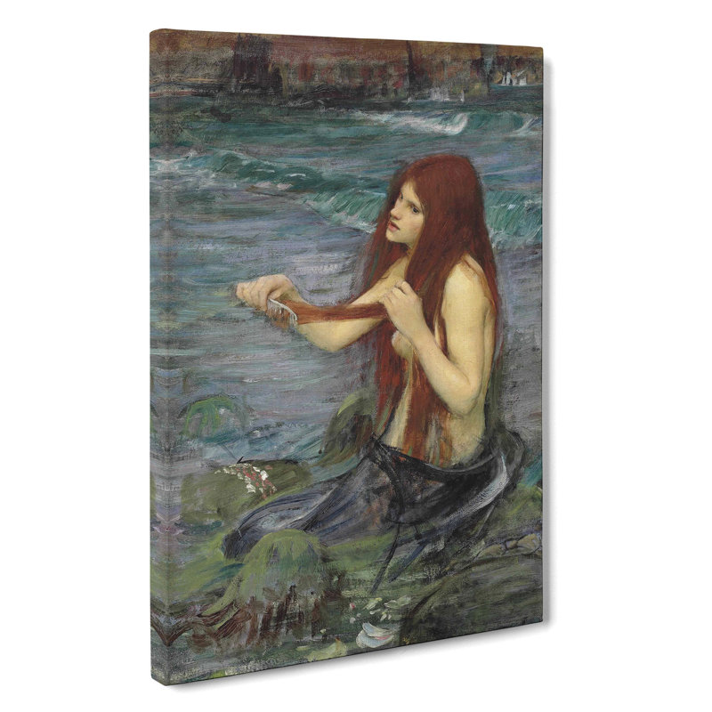 A Mermaid Vol.2 by John William Waterhouse - Wrapped Canvas Painting, 60cm H x 40cm W x 3cm D
