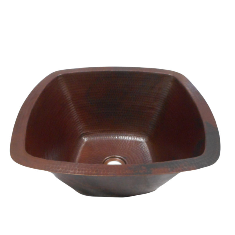 Lavabo de salle de bain carré 15 "en cuivre