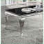 Table basse en acier inoxydable noir avec plateau en verre noir pour le salon, pieds en cabriole intemporels, facile à nettoyer