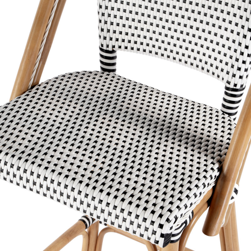 28" Bar Stool, Black/White