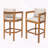 Outdoor Barstool Teak Wood Cushion Sturdy Leg Structure