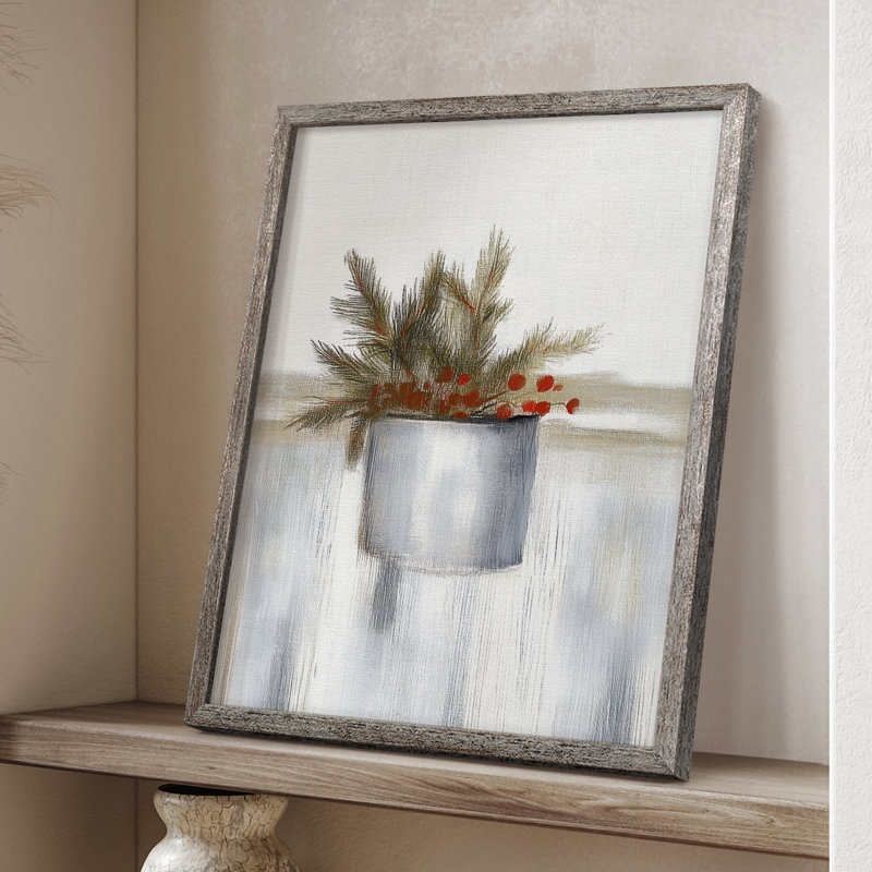 «Christmas Holiday Art CDXV», reproduction d'art encadrée - bois massif, H 15 po x l 12 po