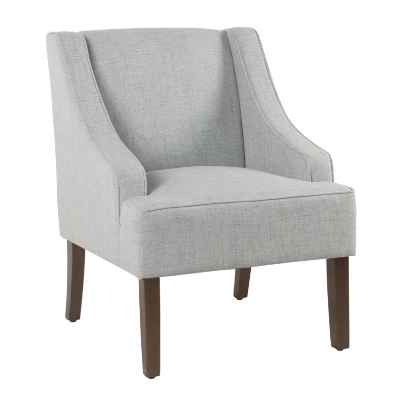 Fauteuil d'appoint incurvé Daryann, Polyester bleu clair