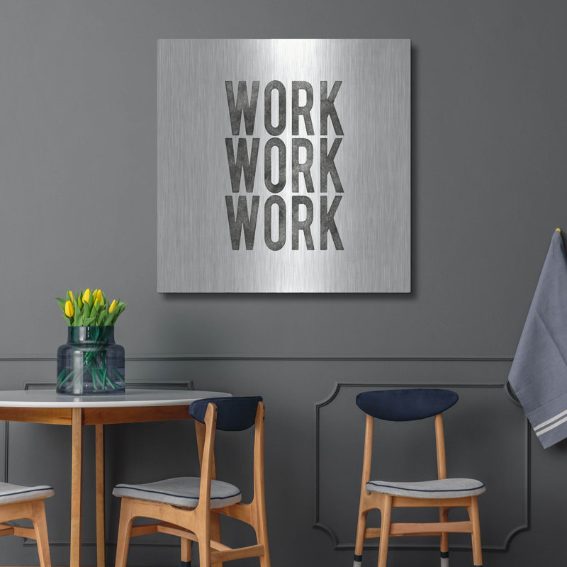  «Work From Home 4» par Wild Apple Portfolio, art mural en métal, 36 po x 36 po, H 36 po x l 36 po