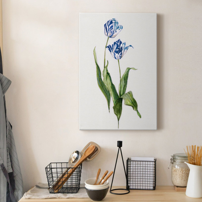 «Blue Lived Botanical II», reproduction sur toile tendue, H 18 po x l 12 po x P 1 po