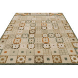Hand Knotted Wool Geometric Area Rug in Polychromatic