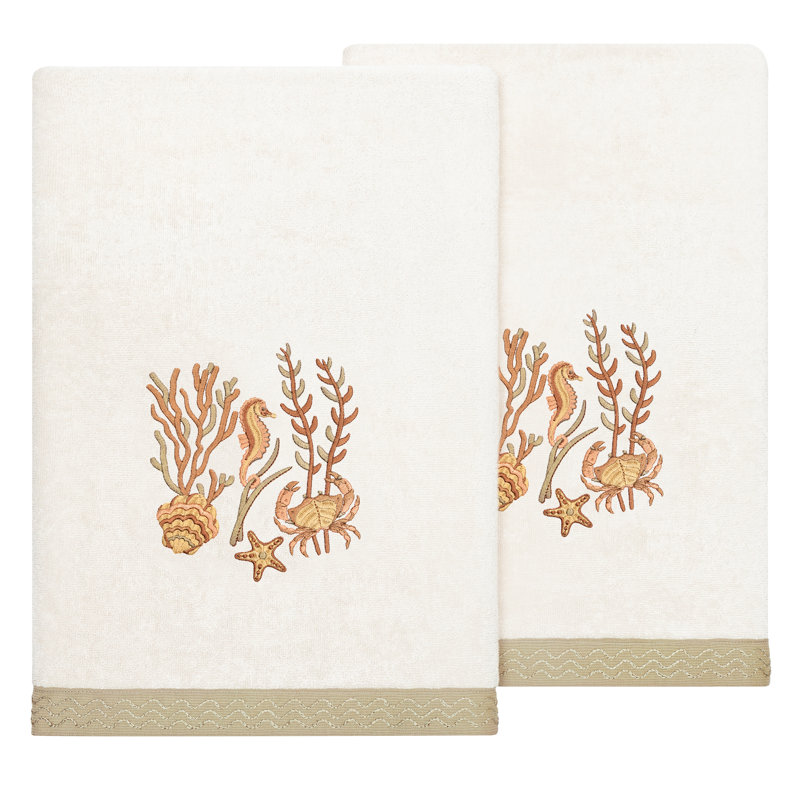  Ensemble de serviettes de bain en coton turc 2 pièces Aaron, Beige