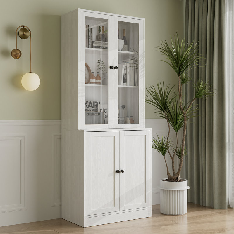 Marta 71'' H X 23.6'' W Standard Bookcase Cabinet, White