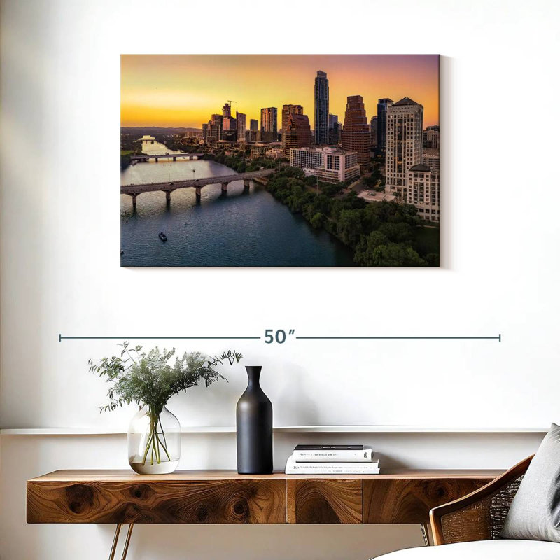 Skyline de Sirci Austin au crépuscule, H 24 po x l 36 po