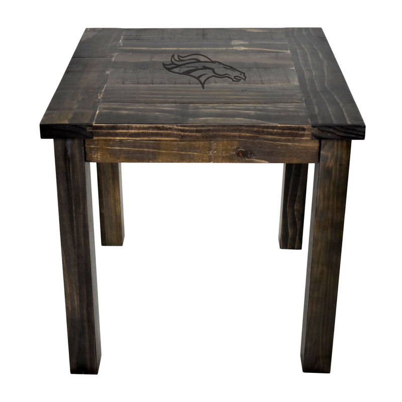 NFL Reclaimed Side Table, Denver Broncos, Weathered Gray