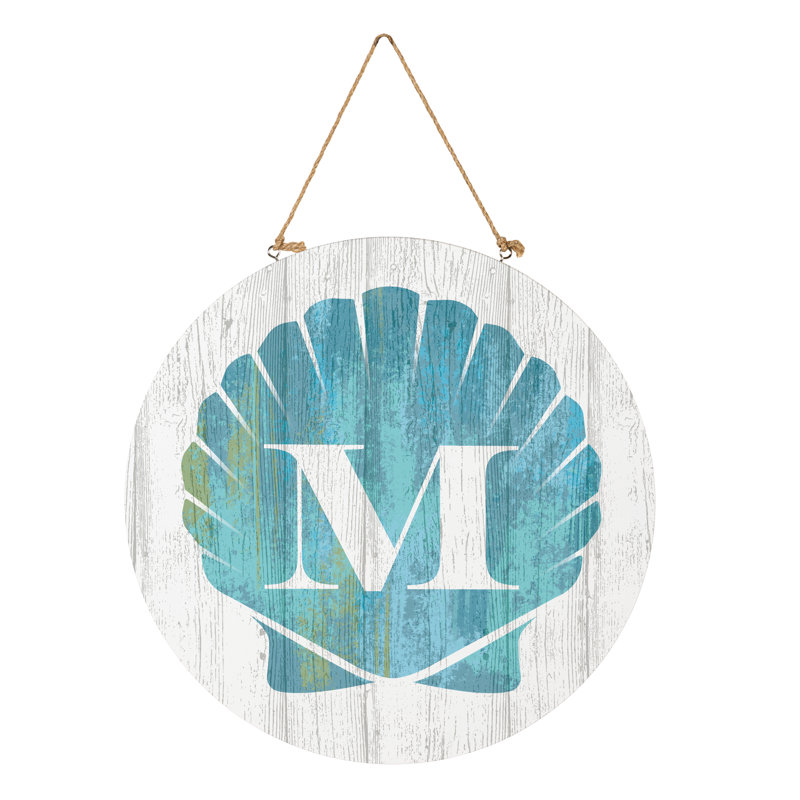 Monogramme de coquille décorative de porte côtière 18 po M