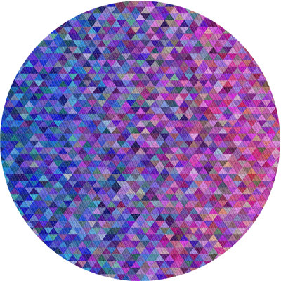 Tapis décoratif rose à motif géométrique Sato