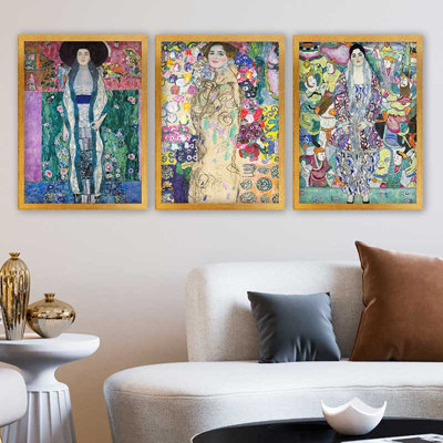 Ensemble de 3 peintures élégantes encadrées décoratives, 13,8 x 17,7 pouces chacune | 100% bois avec cadre 100% polystyrène (épaisseur: 0,8 pouce) | Impression numérique UV, parfaite pour le salon et la décoration intérieure