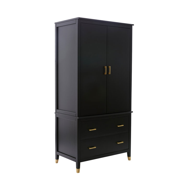 2 Door Wardrobe, Black