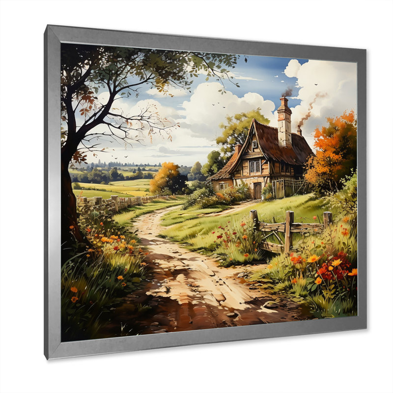Countryside Rustic Farmhouse Summer II - Landscapes Canvas Prints, Cadre simple argenté, H 36 po x l 36 po x P 1,5 po