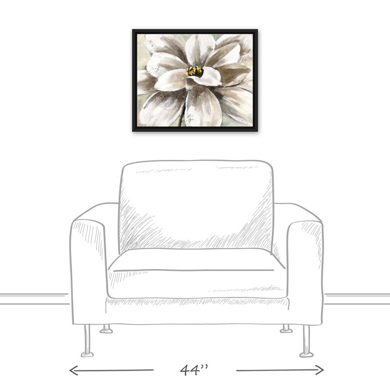 Magnolia blanc, H 17,75 po x l 21,75 po x P 1,75 po