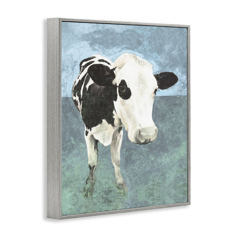 «Simple Farmhouse Cow», estampe numérique par échelle blanche, Estampe numérique Farmhouse, H 20 po x l 16 po