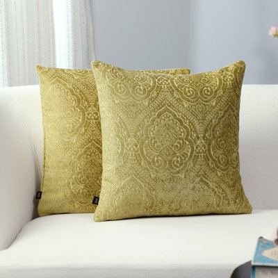 Damask Jacquard Cushion Cover (Set Of 2)