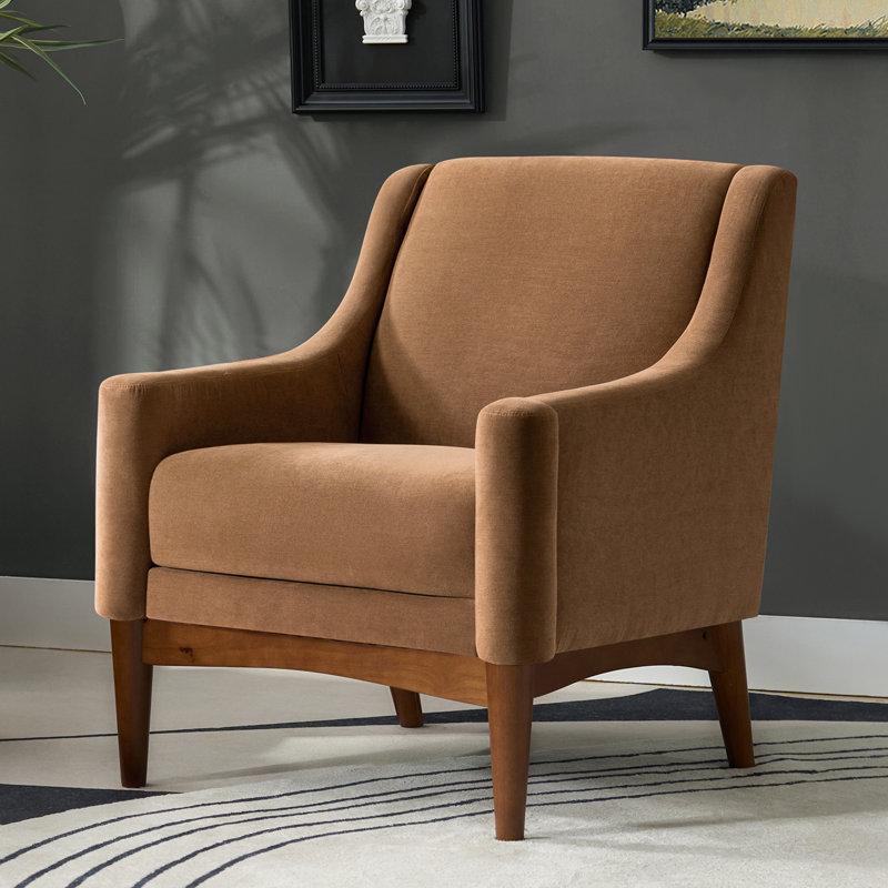 Arshanti Armchair With Solid Wood Legs, Camel