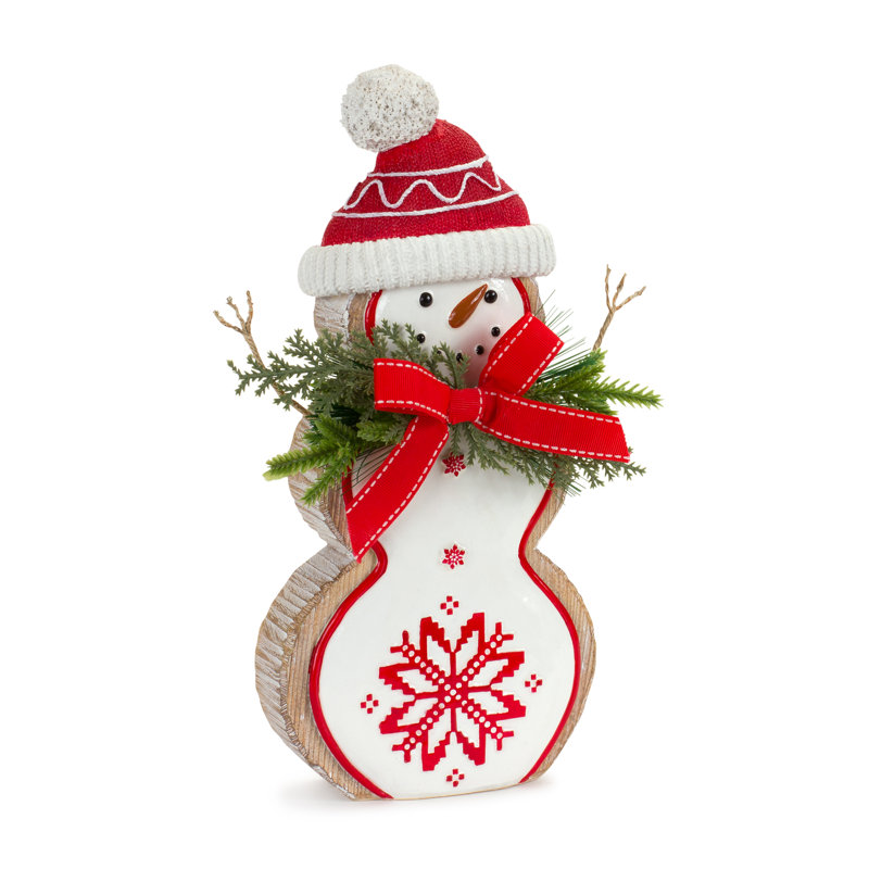 Ensemble de bonhomme de neige en résine 2 pièces