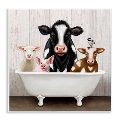 Art mural de baignoire sur pattes de campagne par Elizabeth Tyndall