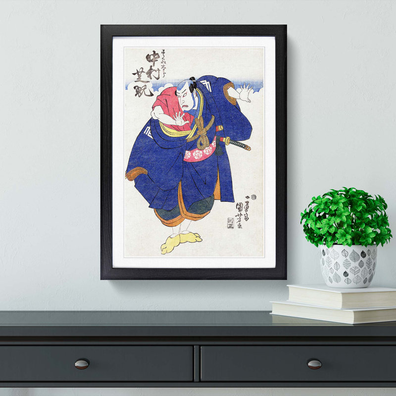 Nakamura Shikan II by Utagawa Kuniyoshi - Picture Frame Painting Print, Black Framed, 48cm H x 36cm W x 2cm D