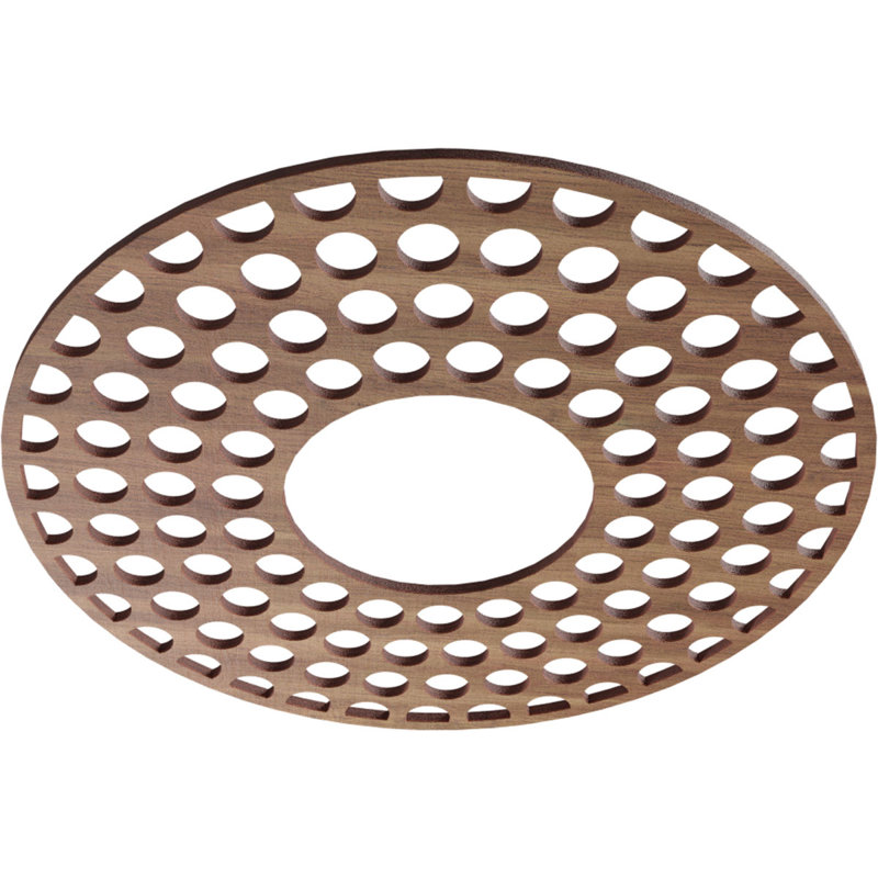 Médaillon de plafond en bois 16 "de diamètre extérieur x P 5 3/4" x P 3/8 "Hickory, Noyer, H 16 po x l 16 po x P 0,38 po