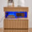 Modern Oak Nightstand With Hidden Compartment, Charging Station, 2 Drawers And Open Shelf