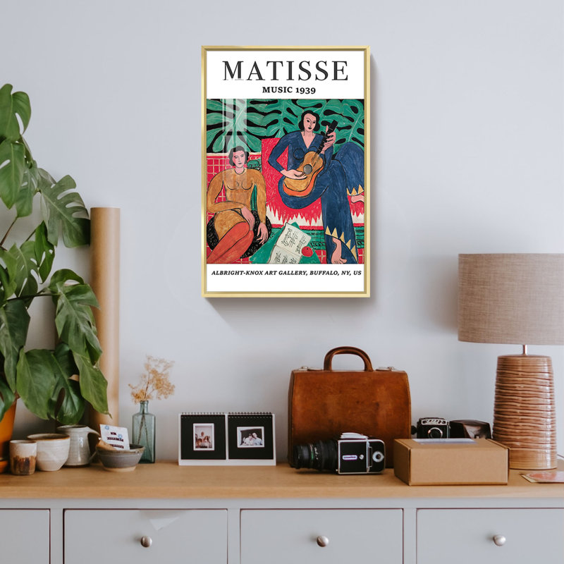«Matisse Artwork» par Henri Matisse, reproduction d'art sur toile, H 16 po x l 12 po x P 1,3 po, Encadrement doré