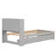 Lit simple avec rangement et tiroir, tête de lit et port de style moderne gris, espace-815019441