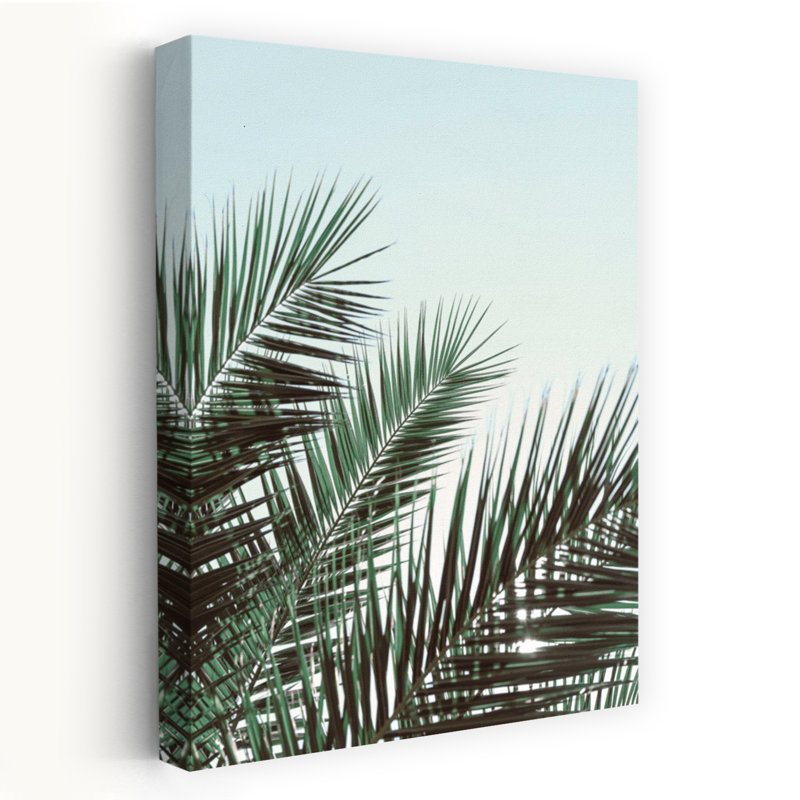 Art contemporain, art tropical abstrait Palm Summer, H 24 po x l 16 po