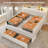 Upholstered Bed Frame With 6 Storage Drawers And Headboard, Platform Bed With Led Lights And Charging Station-1265166139-1257554061