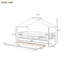 Lit simple en bois avec lit gigogne simple, blanc
