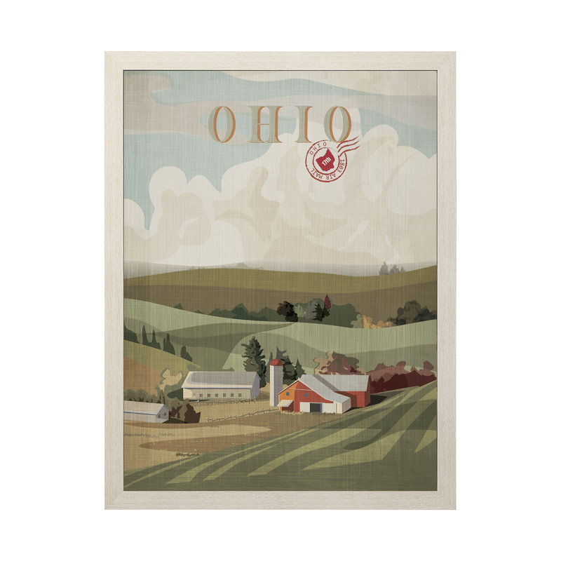«Ohio Go» par Simone, reproduction d'art encadrée sous verre, H 43 po x l 33 po x P 1,5 po, Cadre photo brun simple, Sans mat