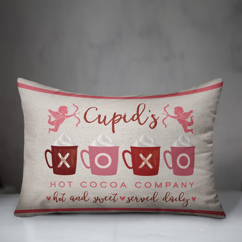Cupids Hot Cocoa Throw Pillow-Lumbar