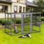 Robuste cage féline avec toit et pédales réglables - Asphalte imperméable pour chat gris et noir