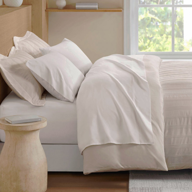 3-Piece Full Woven Striped Duvet Set