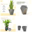 Ensemble de 3 jardinières empilables chics, pots d'extérieur carrés et hauts modernes
