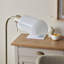 Pharmacy Reader Floor Lamp finished in Ant. Brass and Opal