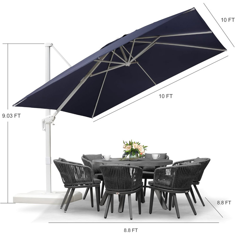 304cm Cantilever Parasol, Navy