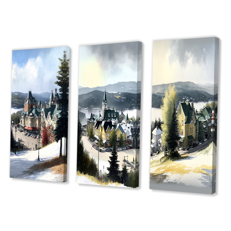 3 pièces sur toile, Toile tendue, H 32 po x l 48 po