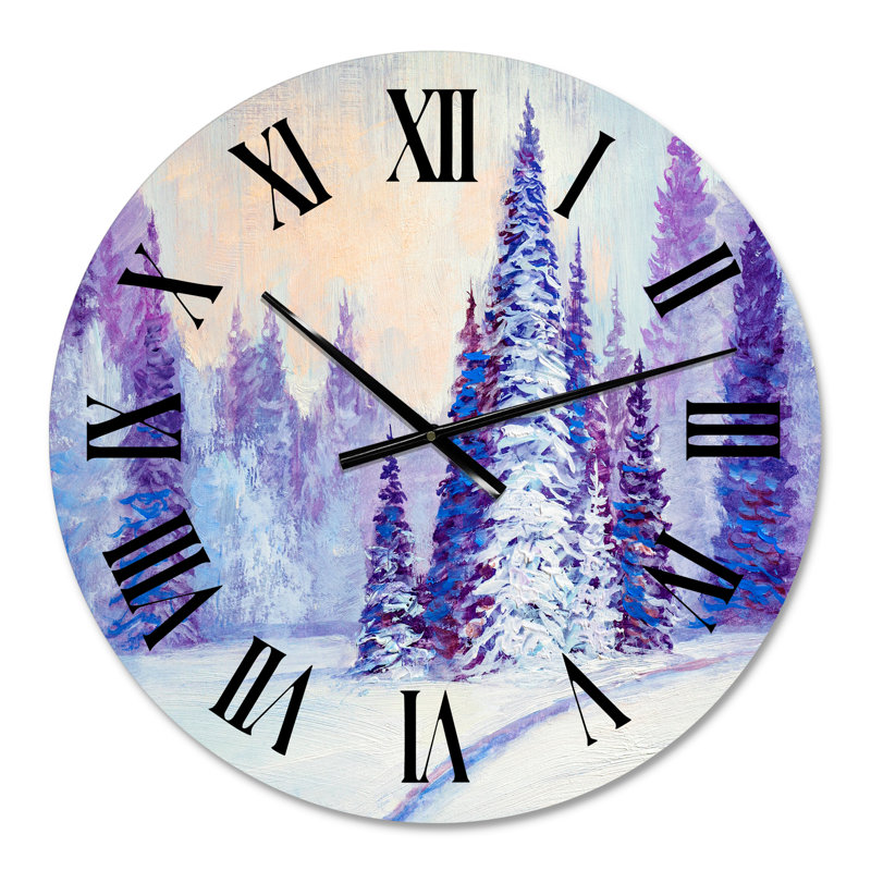 Winter Road in The Forest - Horloge murale maison de campagne, Petit