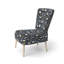 Blue and White Botanical Flowers - Chaise d'appoint rembourrée Farmhouse, chaise d'appoint blanche