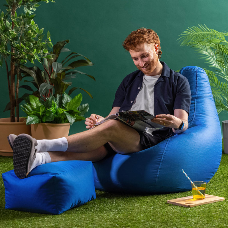 icon Recliner Bean Bag Chair & Pouffe, Blue