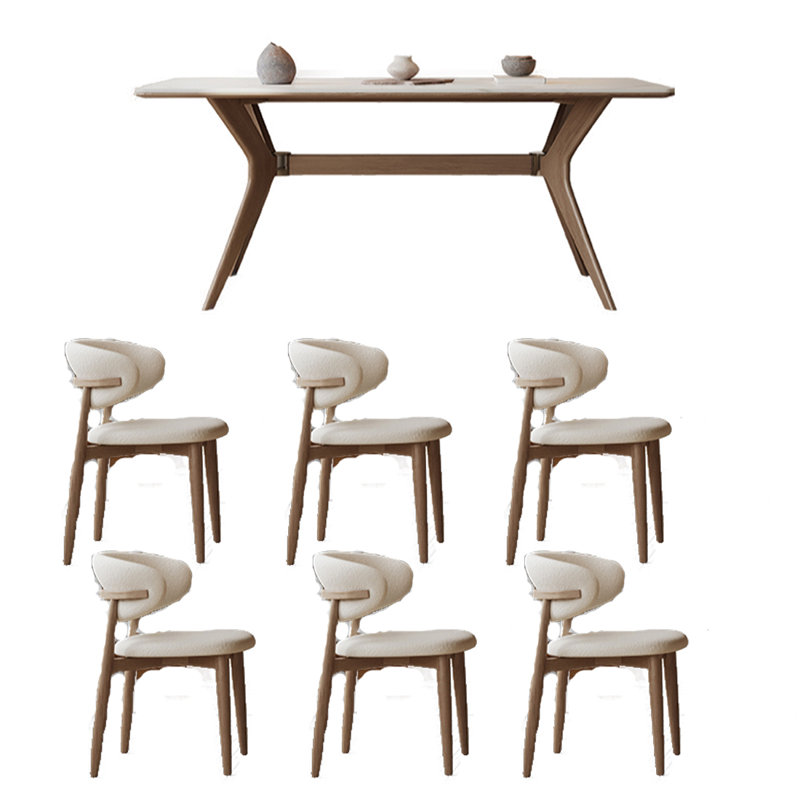 Ensemble de table de salle à manger simple en bois massif., H 29,53 po x L 62,99 po x l 31,5 po